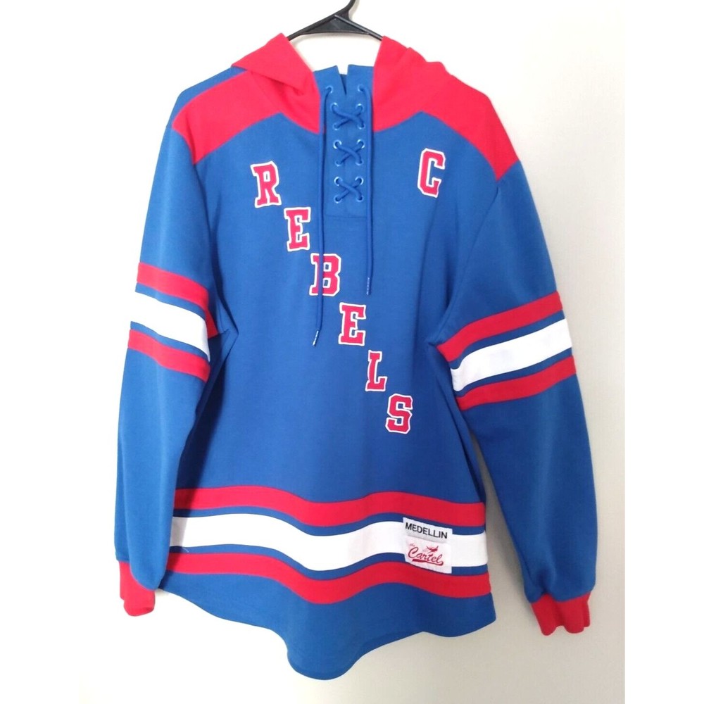 Hudson Outerwear Blue Red White Rebels Medellin The Cartel Lace Up Hoodie XL